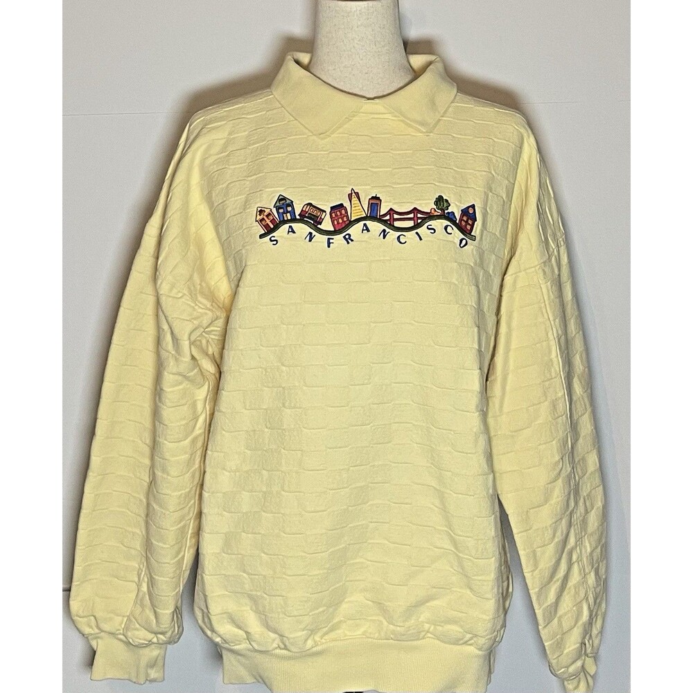 VTG 90s 'Crazy Shirts' womens San Francisco pullover sz S cabincore grannycore